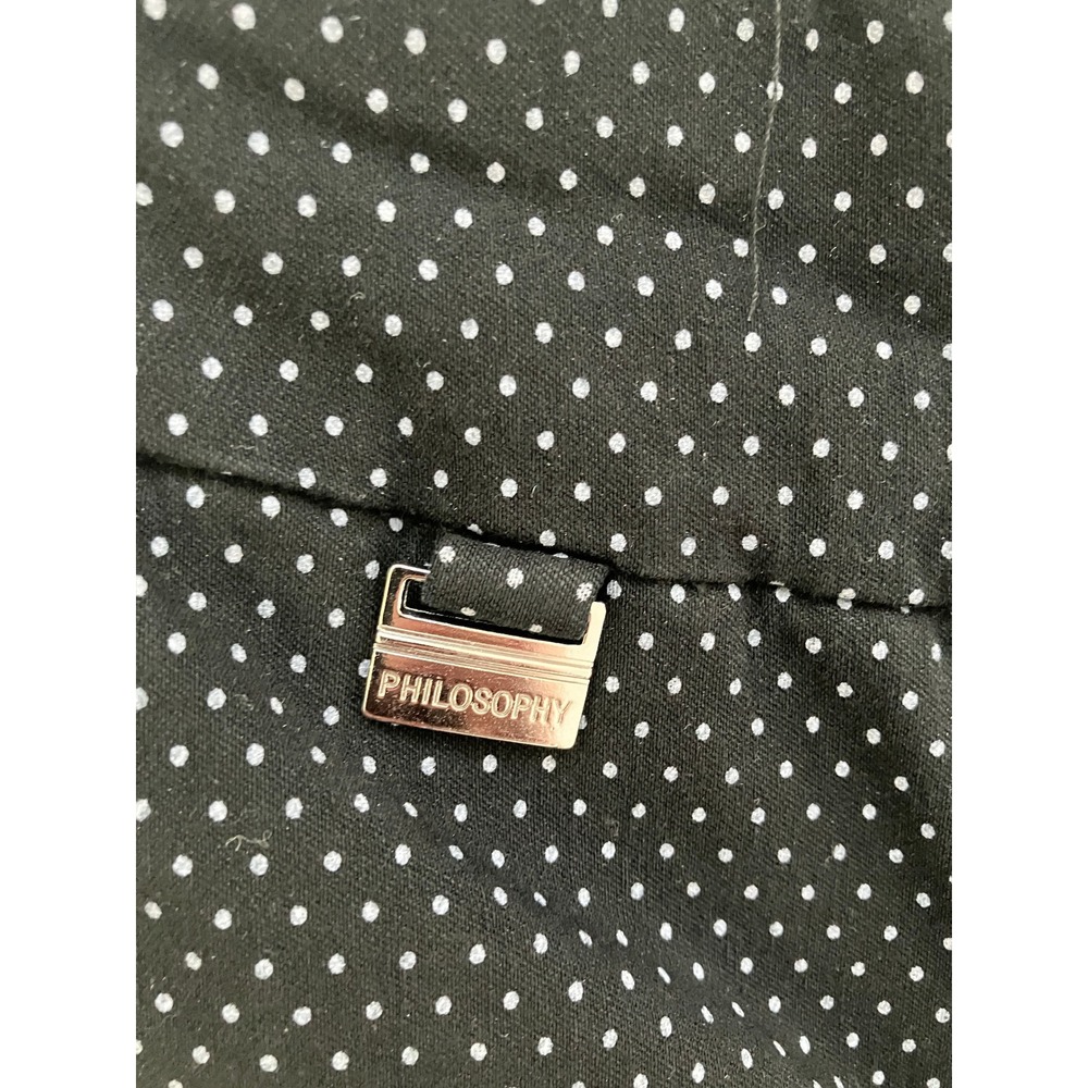Philosophy Petite Black Polka Dot Bermuda Shorts Womens PM Stretch Flat Front - Picture 3 of 7